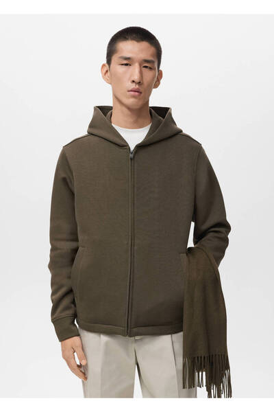 MANGO Man Kapüşonlu fermuarlı sweatshirt