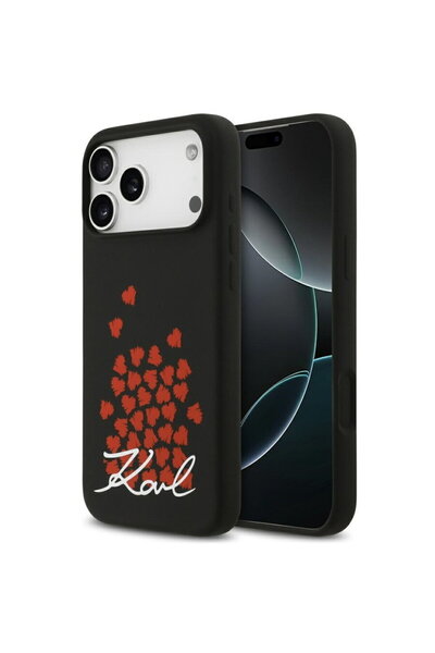 Karl Lagerfeld Husa pentru iPhone 17 Pro Max - Silicone Heart Sign Logo MagSa...