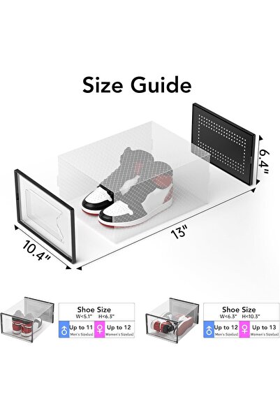 Arabest 15-Pack X-Large Clear Plastic Shoe Storage Box, Stackable with Interl...