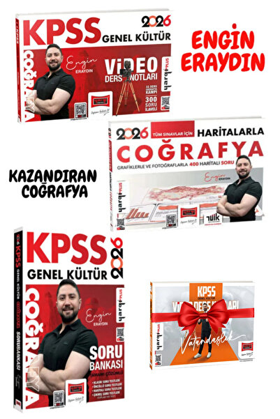 Yargı Yayınları Engin Eraydın 2026 KPSS Coğrafya Video Ders Notu + Haritalarl...
