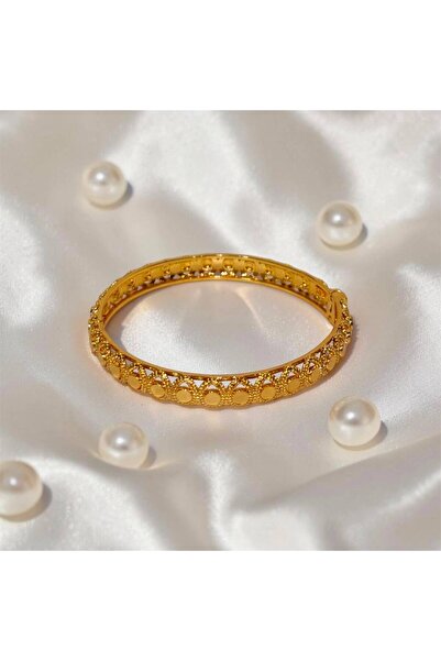 JADE ACCESSORY Çelik Gold Kaplama Kelepçe Bilezik