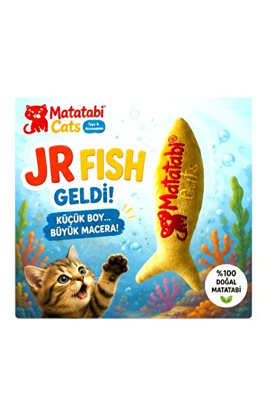 MATATABİ CATS Jr.fish Sesli, Peluş Kedi Oyuncağı 17 Cm Matatabi Içerikli (ked...