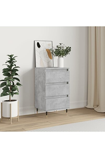 Concept Servantă, gri beton, 40x35x70 cm, lemn prelucrat