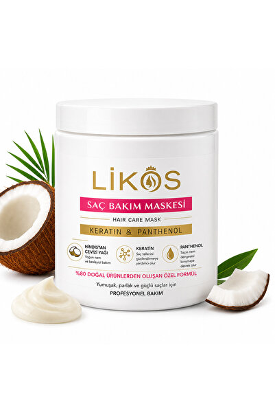 LİKOS 500 ml Keratinli % 80 Doğal Saç Onarıcı Maske