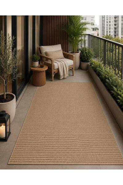 Neşem Halı Boutique EKOHALI Ventura Jüt Sisal VNT 01 Natural Mocha hav vermez...