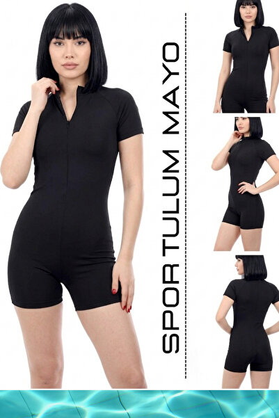 mrm pro Salopetă de înot cu fermoar, cu pantaloni scurți, costum de baie pent...