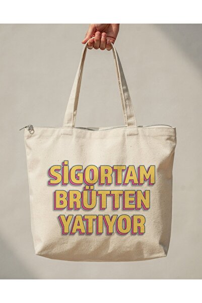 buzagi tasarım ürünleri Sigortam Brütten Yatlısı Zippered Lined Bellows Canva...