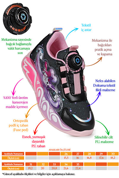 Kiko Kids Eldon Hafif Taban Bağcık Mekanizmalı Kız Çocuk Spor Ayakkabı