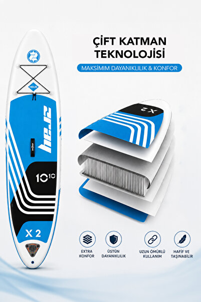 fischerone Şişme Sup Board 330x81x15 cm - 164kg Taşıma Kapasiteli Taşıma Çantalı Sörf Tahtası