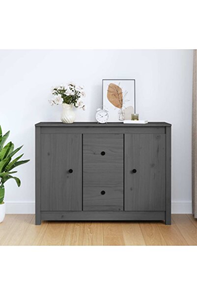 Concept Servantă, gri, 100x35x74 cm, lemn masiv de pin