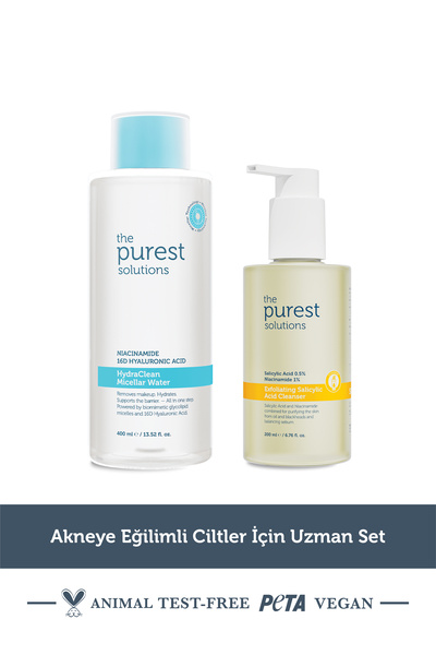 The Purest Solutions Akneye Eğilimli Ciltler İçin Uzman Set: Micellar Makyaj ...