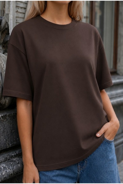alanora Women's Crew Neck Relaxed Fit Short Sleeve Basic T-Shirt
