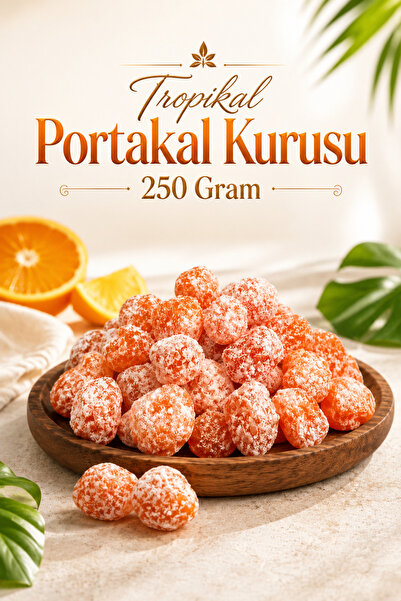 ÜLKÜ KURUYEMİŞ (250 GR) Taptaze Tropikal Portakal Kurusu Hediyelik Tatlı Atış...