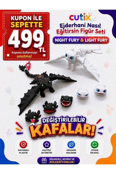 Cutix Dişsiz & Işığın Öfkesi Oyuncak Figür Ejderhanı Nasıl Eğitirsin Gecenin ...