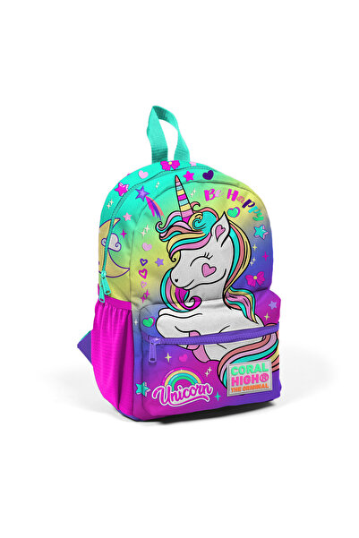 Coral High Minik Yuva Sırt Çantası Lavanta Su Yeşili Unicorn Desenli Iki Bölm...