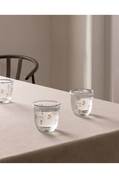 Madame Coco Ravenna-Little Bloom Set of 4 Water Glasses - Light Blue - 295 ml