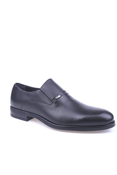 Fosco 2907 Men's Black Genuine Leather Laceless Classic Shoes