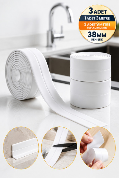 Milena Life 3 Adet Su Sızdırmaz Bant Banyo Mutfak Küvet Lavabo Tezgah Kenar B...