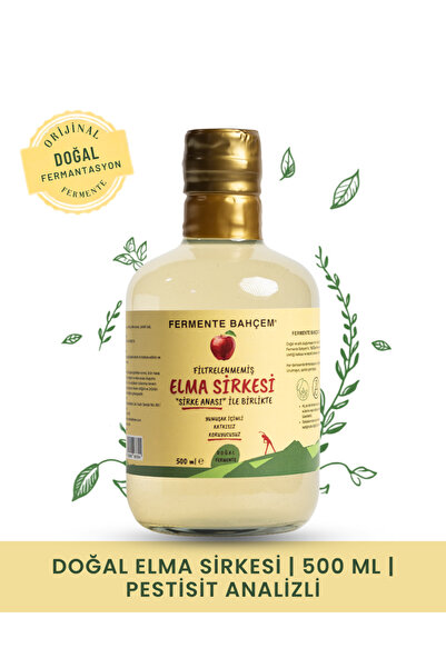 Fermente Bahçem Doğal Elma Sirkesi 500 ml (DOĞAL FERMANTASYON & PESTİSİT ANAL...
