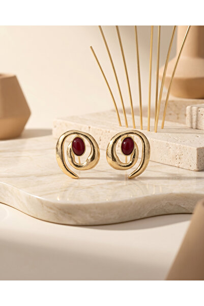 LYRA Bags & Accessories أقراط LYRA النسائية ذات الأحجار الكريمة البيضاوية الع...