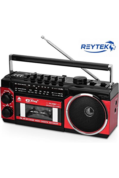 Reytek PX-250BT Müzik Seti FM Radyo-USB-MP3 Player-Bluetooth Kırmızı-Siyah Ka...