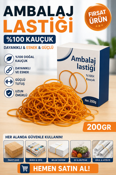 ANI OFİS KIRTASİYE A K علبة تغليف مطاطية 100% مصنوعة من المطاط، سعة 200 جرام،...