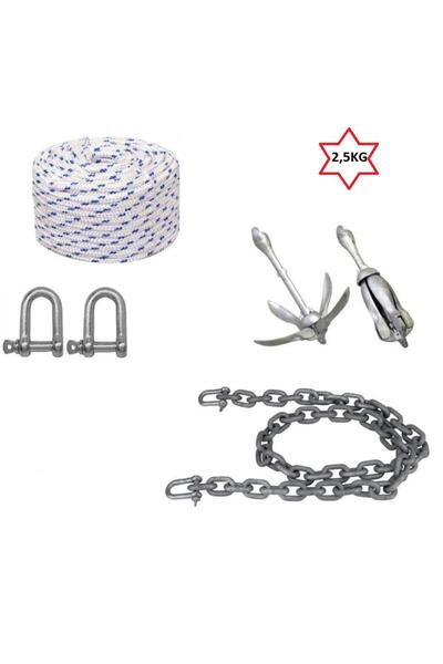 Genel Markalar Tekne ve Şişme Bot İçin Hazır Şemsiye Çapa ,Çıpa Seti 2,5KG