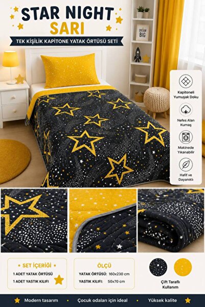 Sudemhome Single Quilted Reversible Bedspread Set for Young People and Childr...