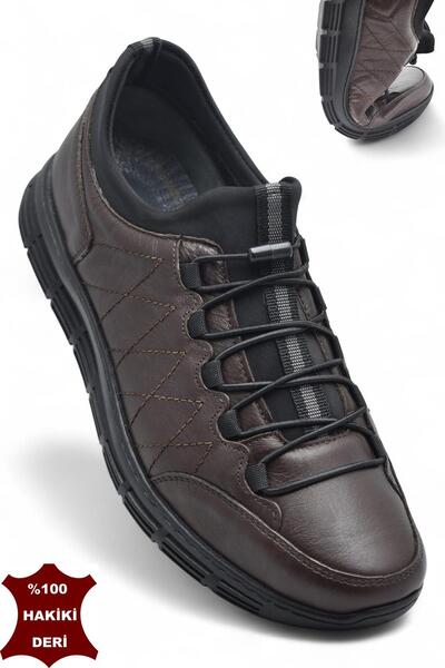 ISPARTALILAR 3216 Orthopedic Sole Daily Genuine Leather Men's Shoes Rubber So...