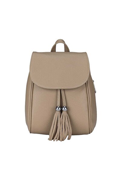 TORO NERO Rucsac de damă din piele naturală de culoare taupe deschis Cris
