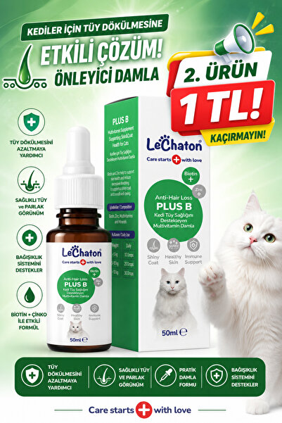 LeChaton Pet Care Kedi Tüy Döküm Dökülmesi Önleyici Engelleyici Damla Kediler...