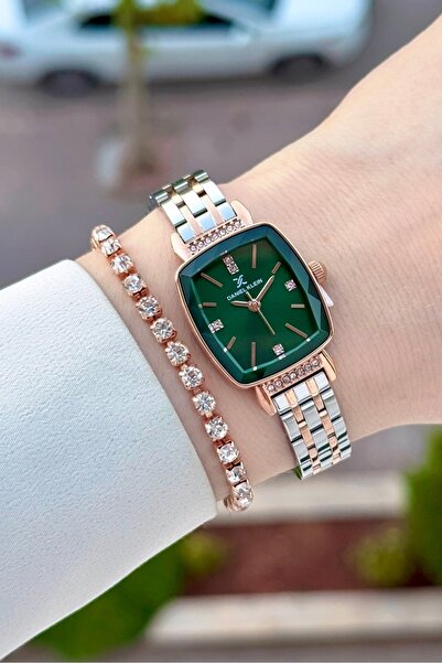 Daniel Klein Green Dial, Rose Gray Color Strap, Same as in the Image, 22 mm W...