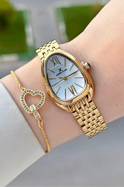 Daniel Klein Gold Renk 25 Mm Kadın Kol Saati ve Bileklik