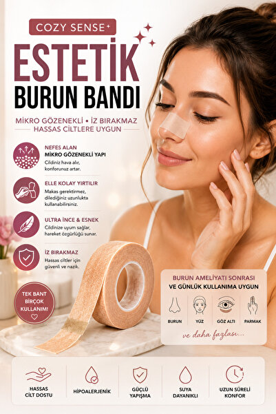 COZY SENSE Estetik Burun Bandı Burun Ameliyat Sonrası Mikro Gözenek Yüz Cilt ...