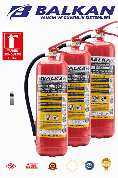 Balkan Ticaret 2 Adet 6 Kg Köpüklü Tozlu Etiketli Ve Ruhsata Uygun Yangın Sön...