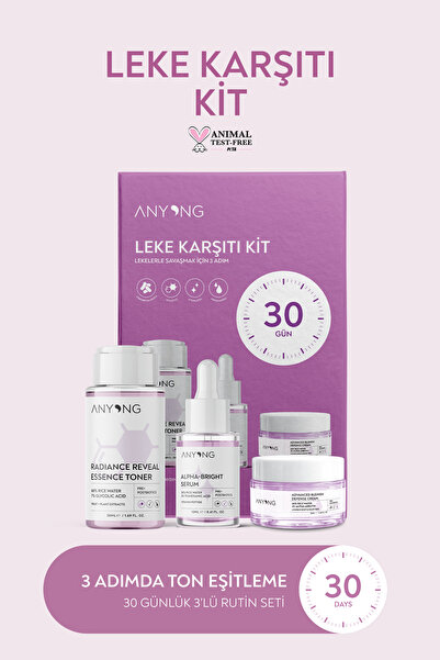 Anyong Leke Karşıtı Ve Aydınlatıcı Cilt Bakım Seti (TONİK, SERUM, KREM) / Pir...