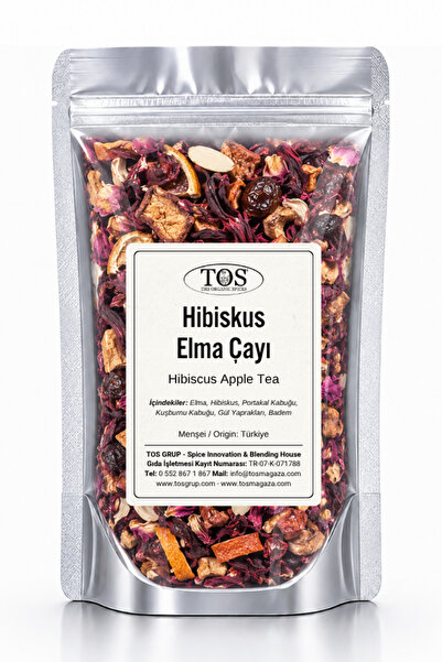 TOS The Organic Spices شاي الكركديه والتفاح - 40 جم، الأول شاي الكركديه عالي ...