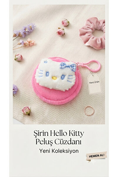 Genel Markalar Sevimli Figürlü Peluş Bozuk Para Cüzdanı - Çanta Süsü ve Kulak...