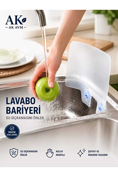 Ak Avm 1 Adet Lavabo Kenarı Su Sıçratmaz Silikon Koruyucu – Tezgah ve Ocak Ya...