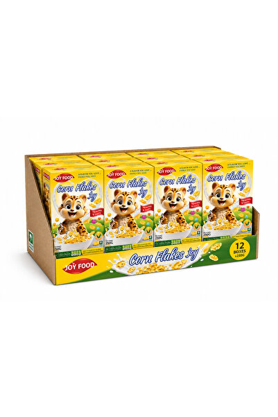 joyfood Plain Corn Flakes Cereal 250g Multipack - Box of 12 Golden Crunchy Br...