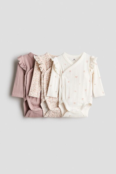 H&M 3'lü Delik Desenli Anvelop Body