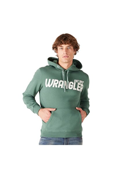 WRANGLER مقنعين الياقة الخضراء الرجال البلوز W232257300 مقنعين البلوز