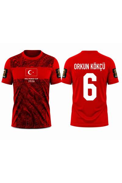 yenteks ORKUN KÖKÇÜ TÜRKİYE FIFA 2026 MİLLİ TAKIM YETİŞKİN KIRMIZI FORMA UNISEX