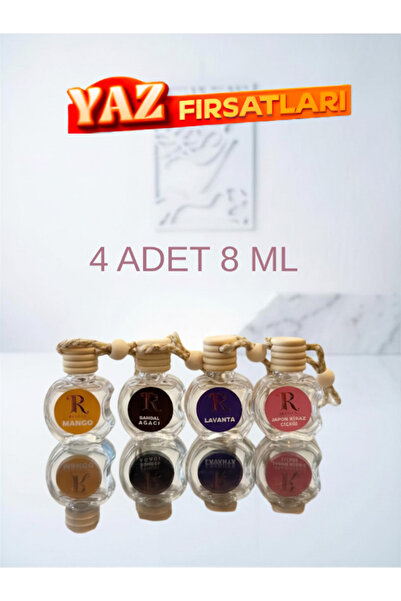 Revilya 8 ml 4’lü Araç Koku ve Mini Mekan Kokusu Seti – Mango, Lavanta, Japon...