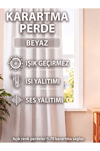 Yuka White Blackout Light-Proof Blackout Background Curtain, Battery-Free Sin...