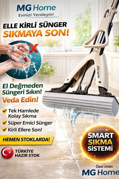 VENON Kelebek Mop Sıkmalı Sünger 🧼💧Mop Su Sıkma Aparatlı Zemin Parke Mopu P...