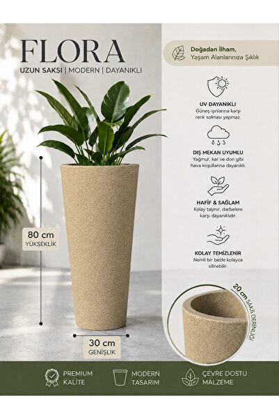 Home FLORA - BETON GÖRÜNÜMLÜ DEKORATİF SAKSI