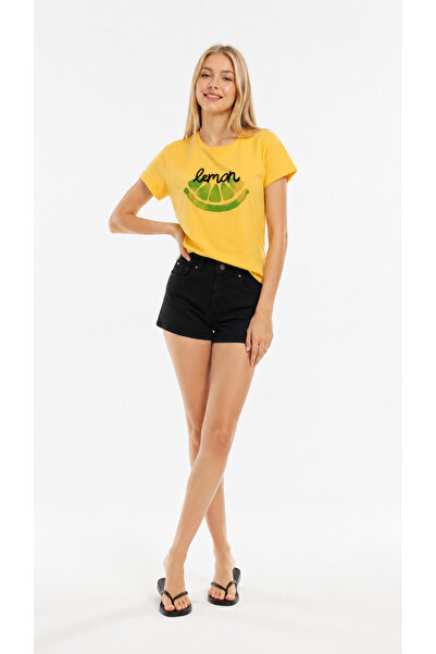 Kallisto Yellow Lemon Printed Double Arm Basic