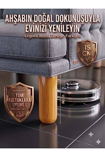 LEGORA WOOD DESİNG 15 см бохемски мебелен крак от светъл орех и каорска дърве...