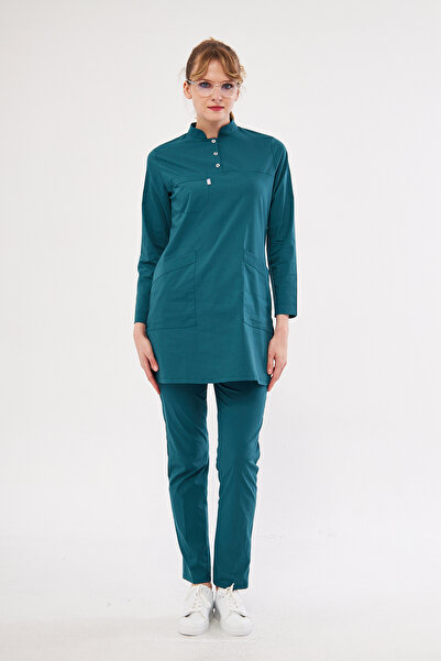 Class Üniforma Hijab Petrol Green Women's Nurse and Doctor Uniform Scrubs